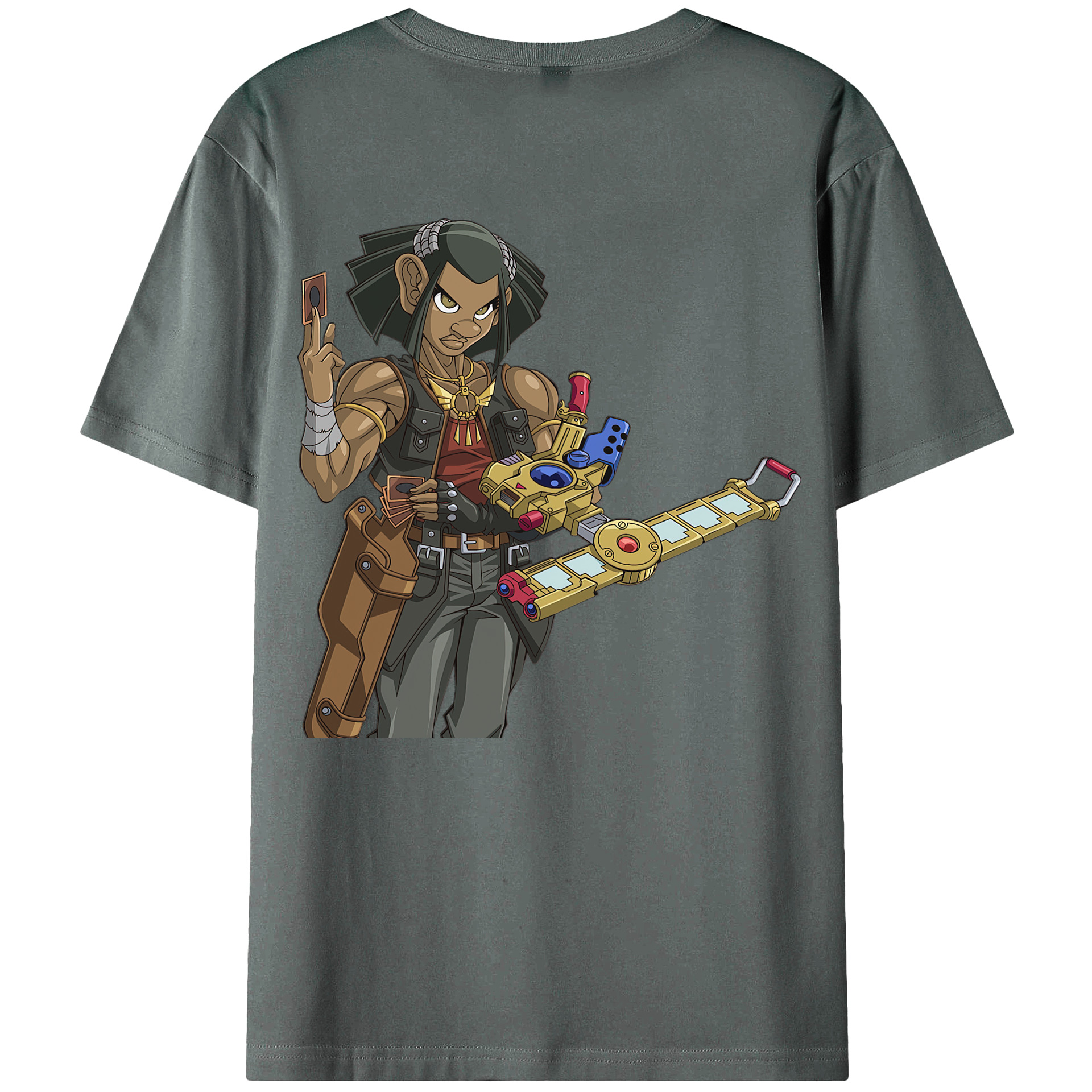 （画像用） 遊☆戯☆王 Yu-Gi-Oh! 綿100％ メンズ半袖Tシャツ（バックプリント） 通気性